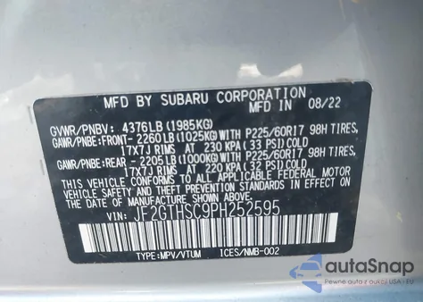 2023 Subaru Crosstrek Sport из США, поврежденный, VIN JF2GTHSC9PH252595